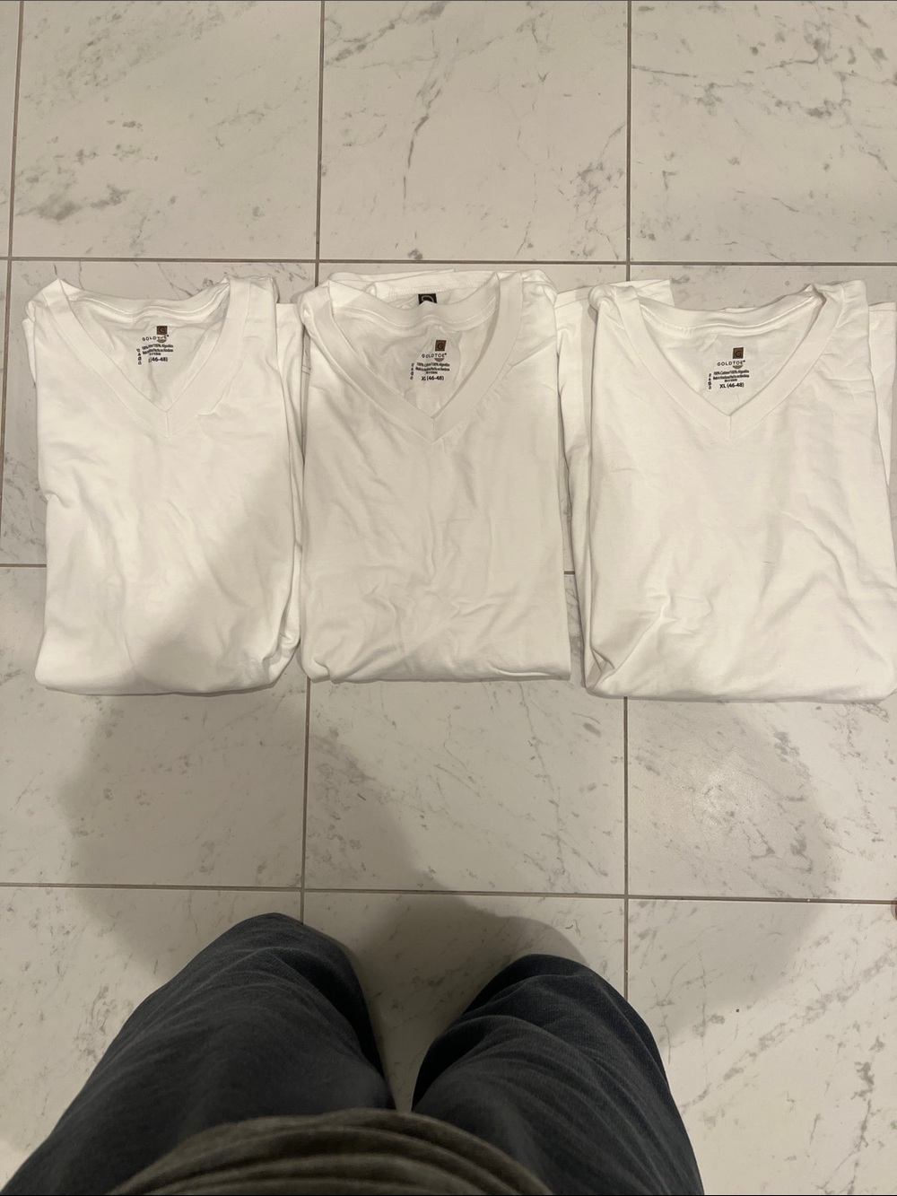 Gold Toe White V-Neck Short Sleeve Tee Pack of 3